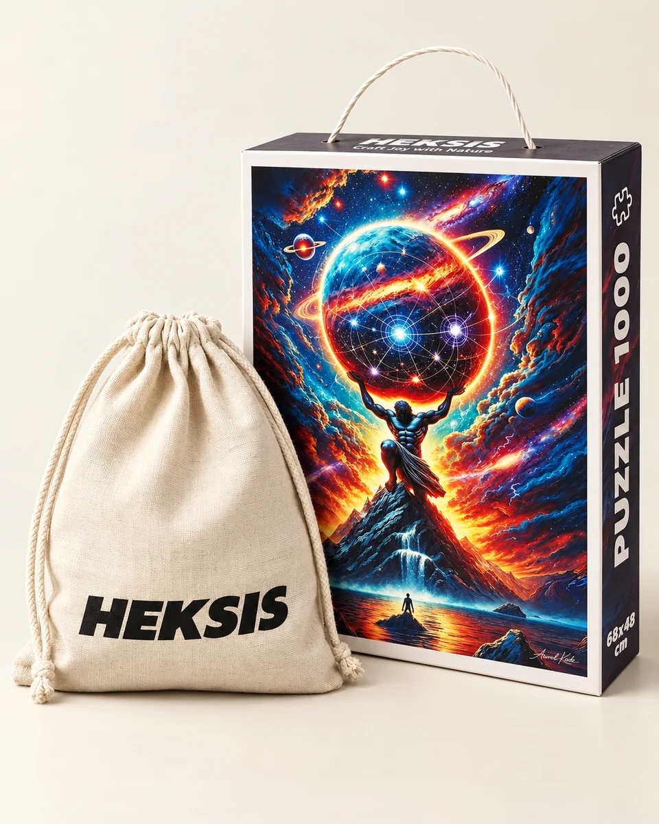 Atlas — coffret de puzzle Heksis avec pochette en coton
