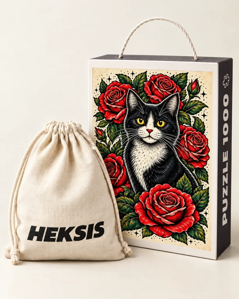 Roselyn — coffret de puzzle Heksis avec pochette en coton