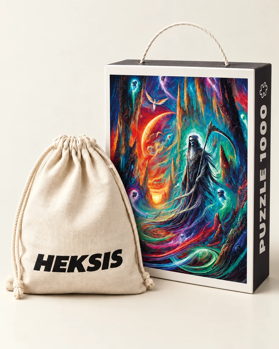 Thanatos — coffret de puzzle Heksis avec pochette en coton
